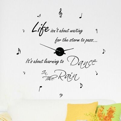 Dance in The Rain Quote Wall Clock for Living Room, Bedroom and Offices Home Decor