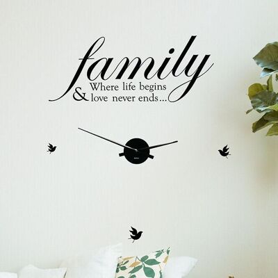 Family Life Quote Wall Clock for Living Room, Bedroom and Offices Home Decor