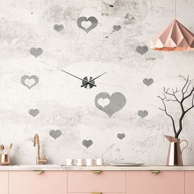 HeArts Wall Clock for Bedroom Girls Room Home Decor