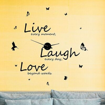 Live Laugh Love Quote Wall Clock for Living Room, Bedroom and Offices Home Decor