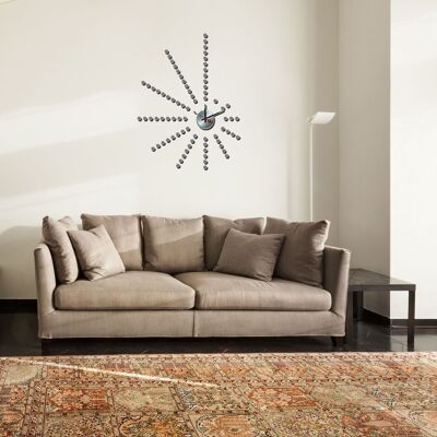 Silver Dots Wall Clock for Living Room, Bedroom and Offices Home Decor
