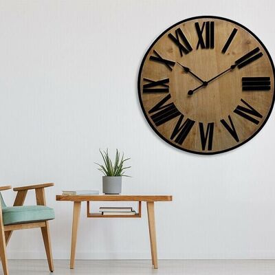 Walplus Timber Clock Living Room, Bedroom and Offices Home Decor - 70 cm / 27.5 in