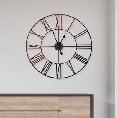 Walplus Classic Rustic Copper Vintage Roman Wall Clock Oversize - 73 cm / 28.7 in