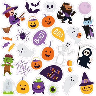 Walplus Spooky Creatures Cute Halloween Gel Clings