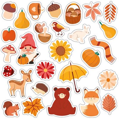 Walplus Fall In The Forest Cute Animals Gel Clings