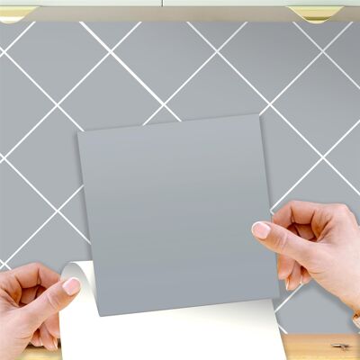 Colour Block Tile Sticker - Grey - 15cm/ 6in