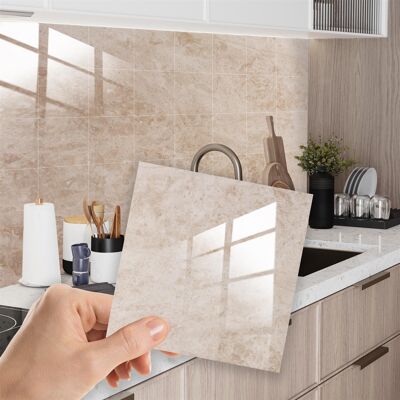 Topaz Brown Marble Stone Tile Sticker 6 x 6 inches / 15.24 x 15.24cm - 12pcs in a pack