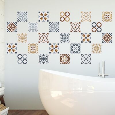 Azulejo Self Adhesive Tiles Wall Stickers - 10 cm x 10 cm - 24 pcs.