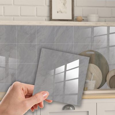 Cloudy Grey Marble Stone Tile Sticker 6 x 6 inches / 15.24 x 15.24cm - 12pcs in a pack
