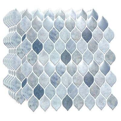 Leaf Grey Stone 3D Tile Sticker 30.5 x 15.4cm (12 x 6 in) - 20pcs in a pack