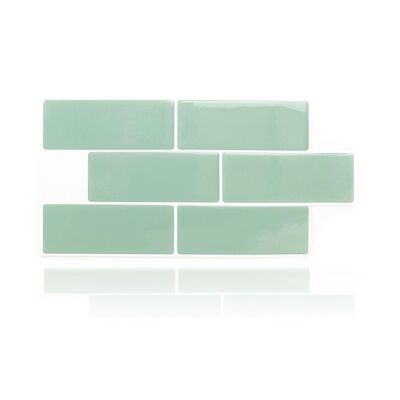 Mint Green Glossy 3D Sticker Tile 30 x 30cm (11.8 x 11.8 in) - 12 pcs in a pack