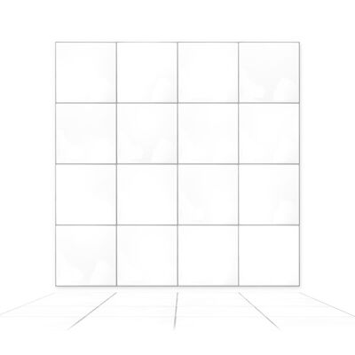 Spanish Retro White Square Glossy 3D Tile Stickers 15.4 cm (6 in) - 16pcs in a pack