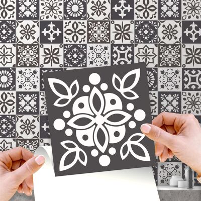 Walplus Marjorelle Moroccan Wall Tile Sticker Set - 15 cm x 15 cm - 24 pcs