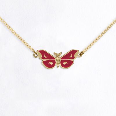 Collar de mariposa dorado con oro fino y esmaltado.