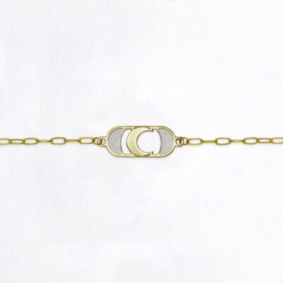 Moon bracelet gilded with fine gold and enameled