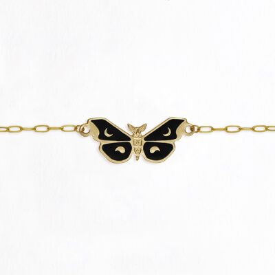 Pulsera de mariposa dorada con oro fino y esmaltada.