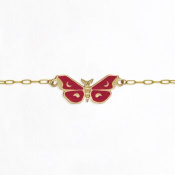 Bracelet papillon doré à l'or fin et émaillé 8