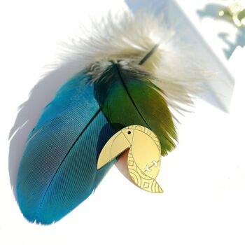 Pins toucan doré à l'or fin 1