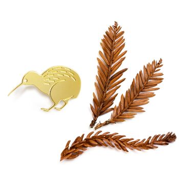 Pins kiwi doré à l'or fin 1