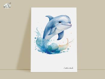 Décoration murale chambre bébé animal dauphin - Thème marin 1