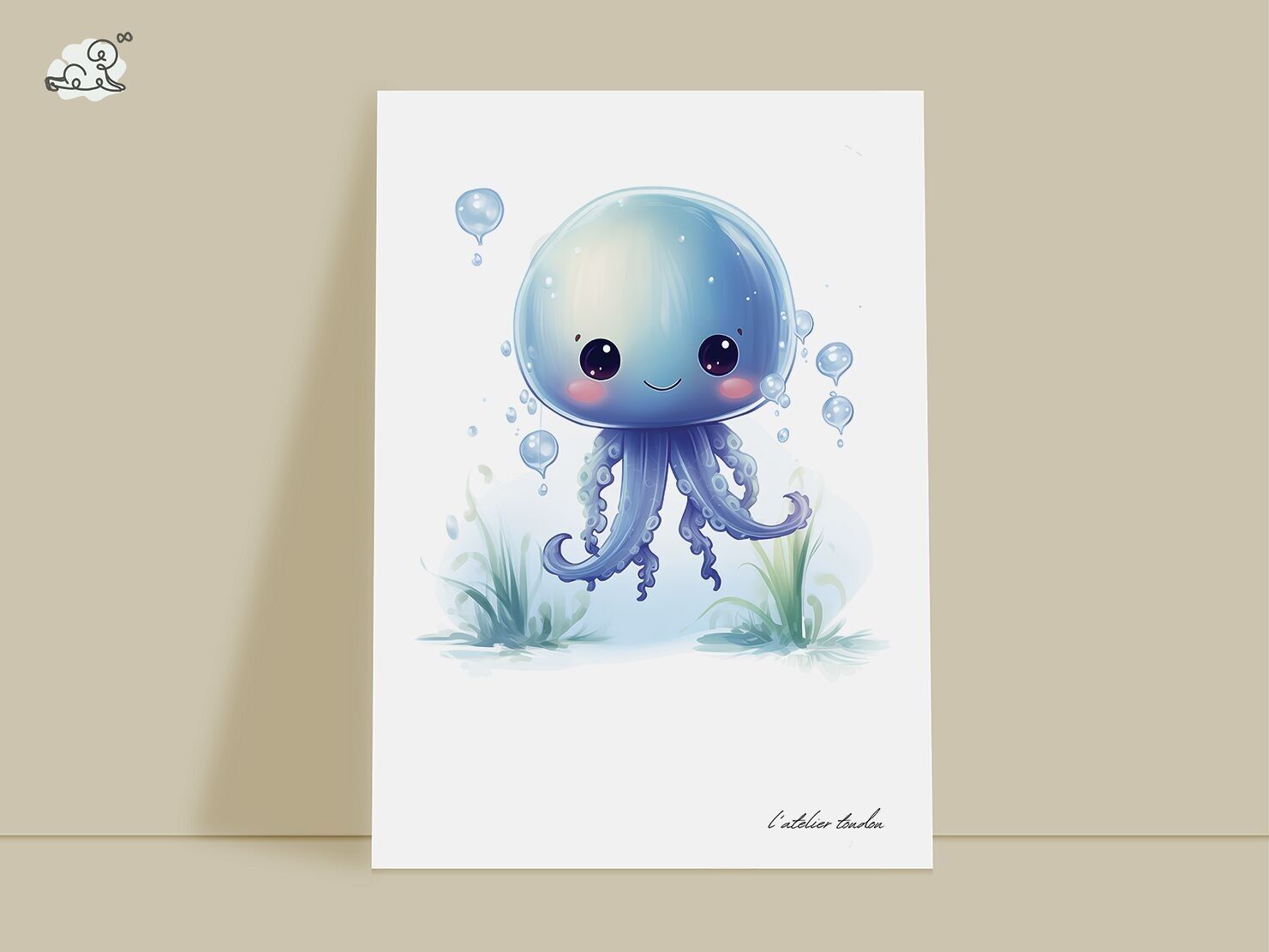 Quallentier-Wanddekoration für das Babyzimmer – Meeresthema