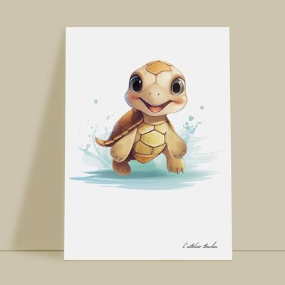 Schildkröten-Tier-Wanddekoration für Babyzimmer – Meeresthema