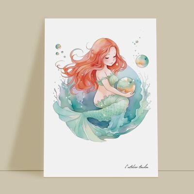 Decorazione da parete per la cameretta dei bambini con sirena - Tema universo incantato