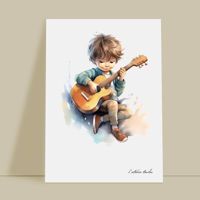 Baby boy guitar room wall decoration - Passion theme