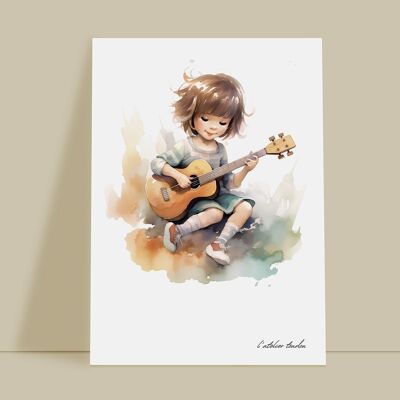 Baby girl's guitar room wall decoration - Passion theme