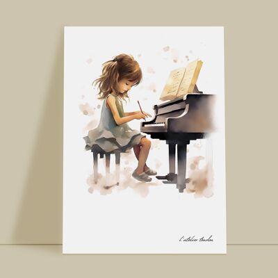 Baby girl piano room wall decoration - Passion theme
