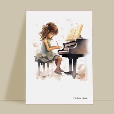 Decorazione da parete per la stanza del pianoforte per bambina - Tema della passione