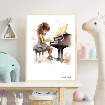 Décoration murale chambre bébé piano fille - Thème passion 3