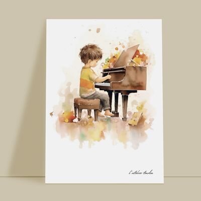 Baby boy piano room wall decoration - Passion theme