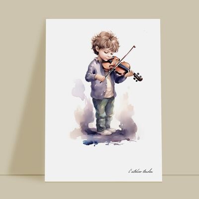 Baby violin boy bedroom wall decoration - Passion theme