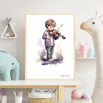 Décoration murale chambre bébé violon garçon - Thème passion 2