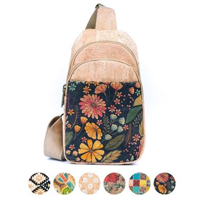 Borsa a tracolla a tre scomparti da donna naturale BAG-2296