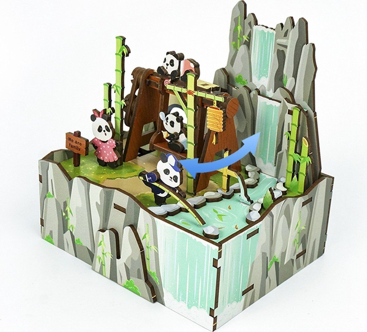 Carillon fai da te 3D Puzzle in legno, Panda's Home, Tone-Cheer, TQ057
