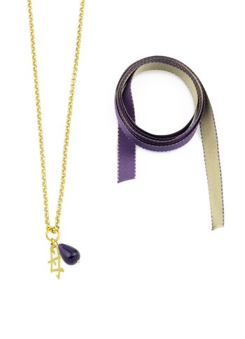 Collier/Bracelet en tissu Purple Mother Kanji 3