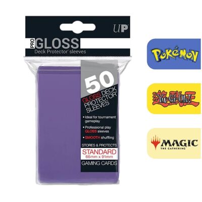 50 Purple Trading Card Protection Sleeves