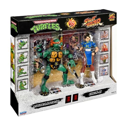 Pack 2 Figurines 15Cm - Michelangelo Vs Ghun-Li