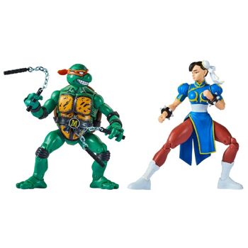 Pack 2 Figurines 15Cm - Michelangelo Vs Ghun-Li 2