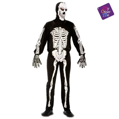 Costume da scheletro per adulto, taglia S