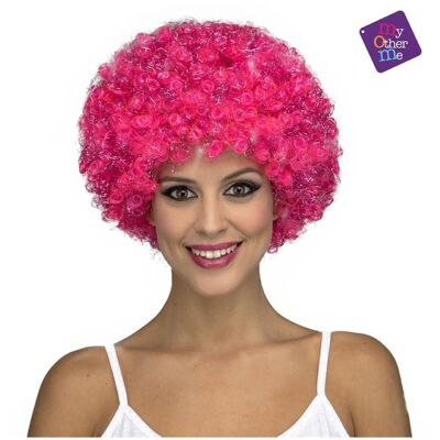 Accesorio de disfraz de peluca de pelo rizado rosa