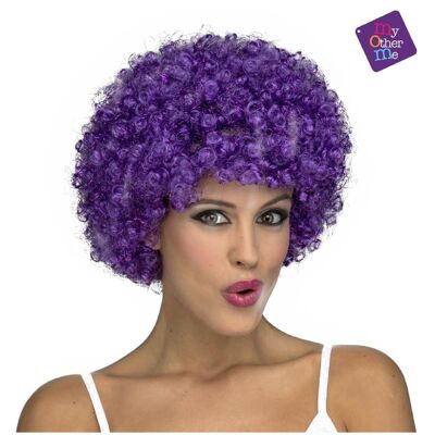 Accesorio de disfraz de peluca de pelo rizado morado