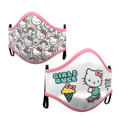 Set De 2 Mascarillas Hello Kitty 3-5 Años