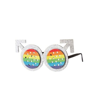Disfraz de gafas redondas arcoíris talla única
