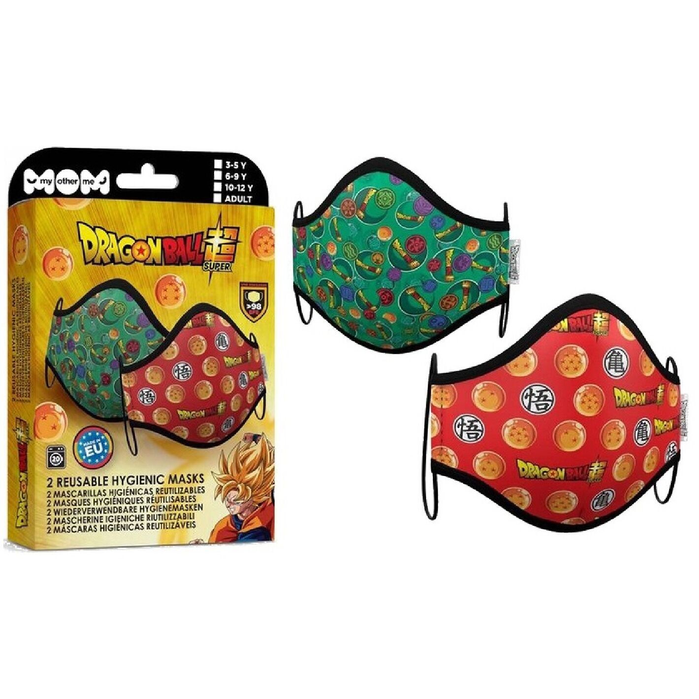 Set mit 2 Dragon Ball Super-Masken für 10–12 Jahre