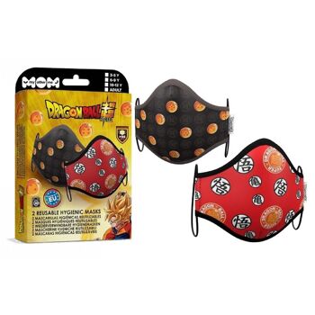 Set De 2 Masques Dragon Ball Super Rouge & Noir 10-12Ans 1