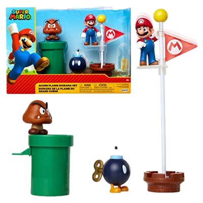 Set di 3 personaggi di Super Mario + 2 accessori