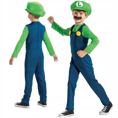 Luigi Nintendo Super Mario Kostüm für Kinder, 7–8 Jahre
